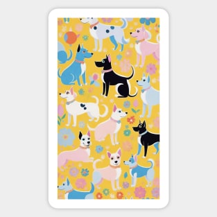 Hilma's Canine Reverie: Abstract Whimsy Sticker